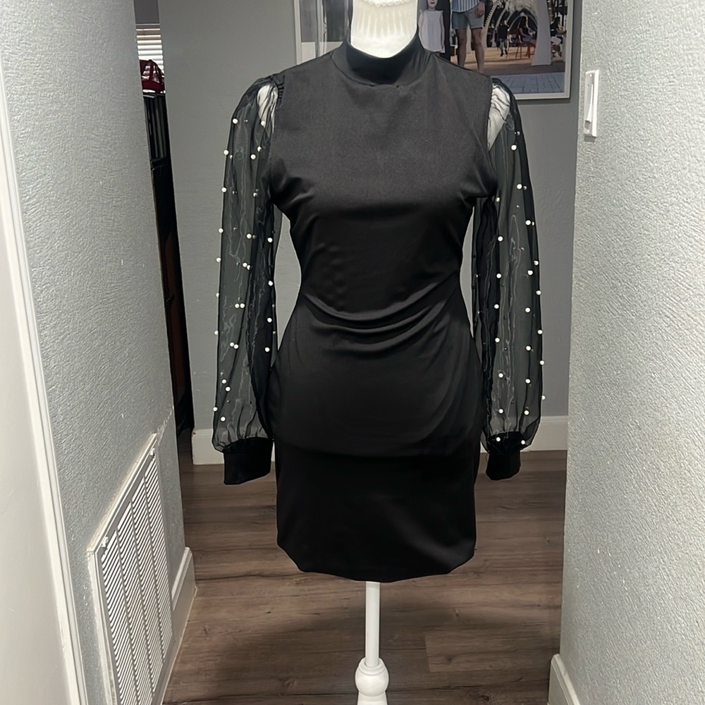 Black midi dress